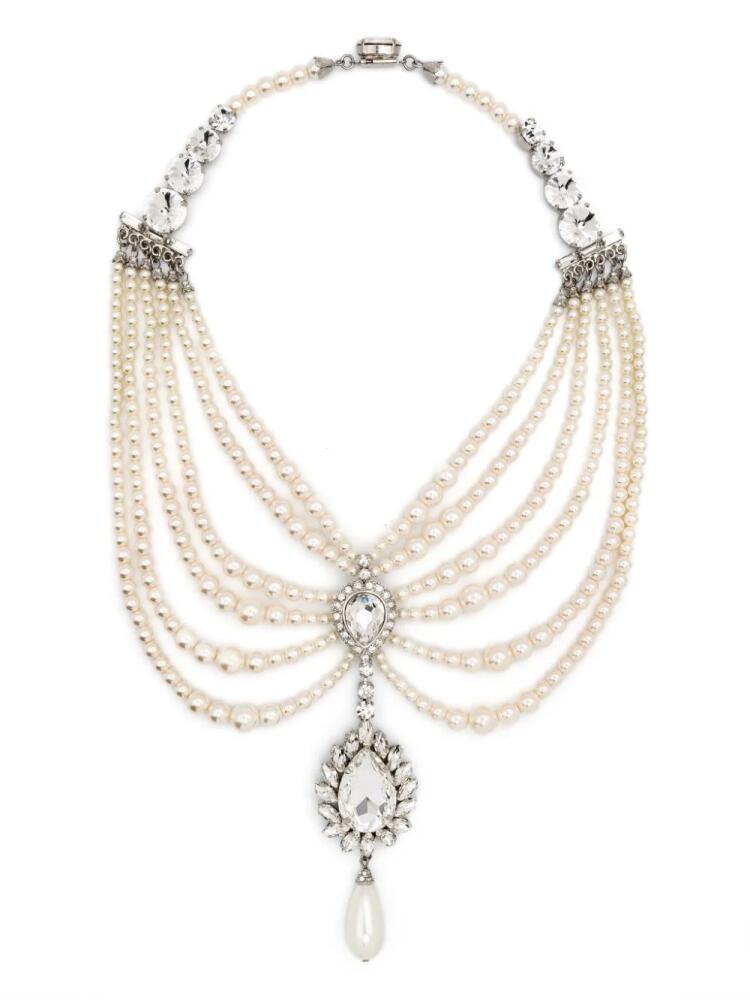 Alessandra Rich pearl-embellished necklace - White Cover