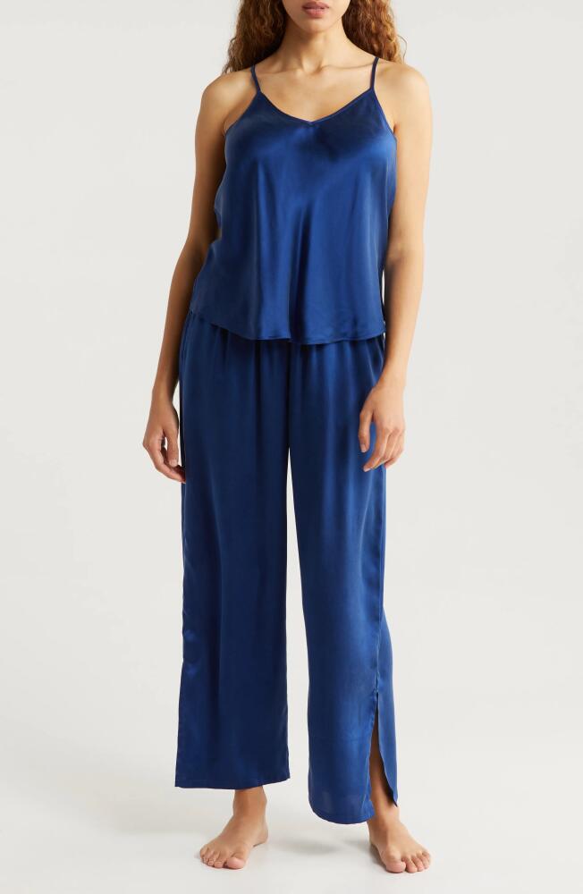 Nordstrom Washable Silk Crop Pajamas in Blue Depths Cover