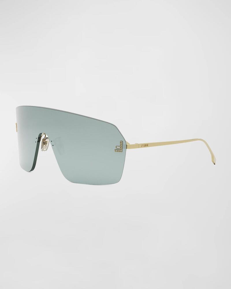 Men's Fendi First Metal Shield Sunglasses Cover