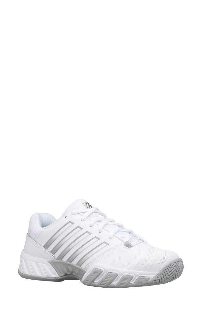 K-Swiss Bigshot Light 4 Tennis Shoe in White/High-Rise/Silver Cover