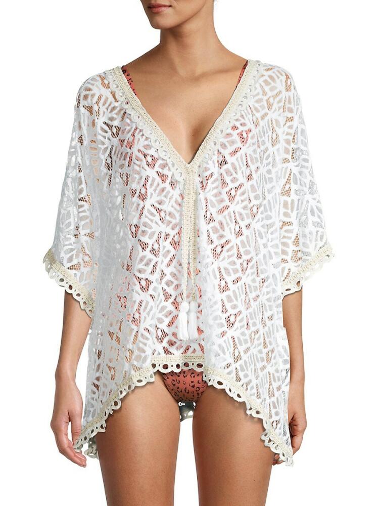 Ranee's Women's Lace Cover-Up Top - White Cover