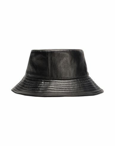 8 By Yoox Leather Unisex Bucket Hat Hat Black Leather Cover