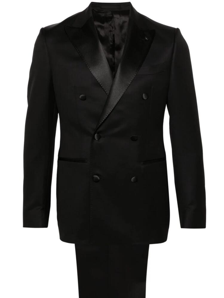 LUIGI BIANCHI MANTOVA peak-lapels double-breasted suit - Black Cover