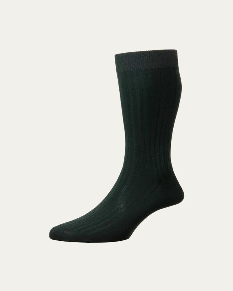 Pantherella Men's Danvers Ribbed Cotton Mid-Calf Socks Cover