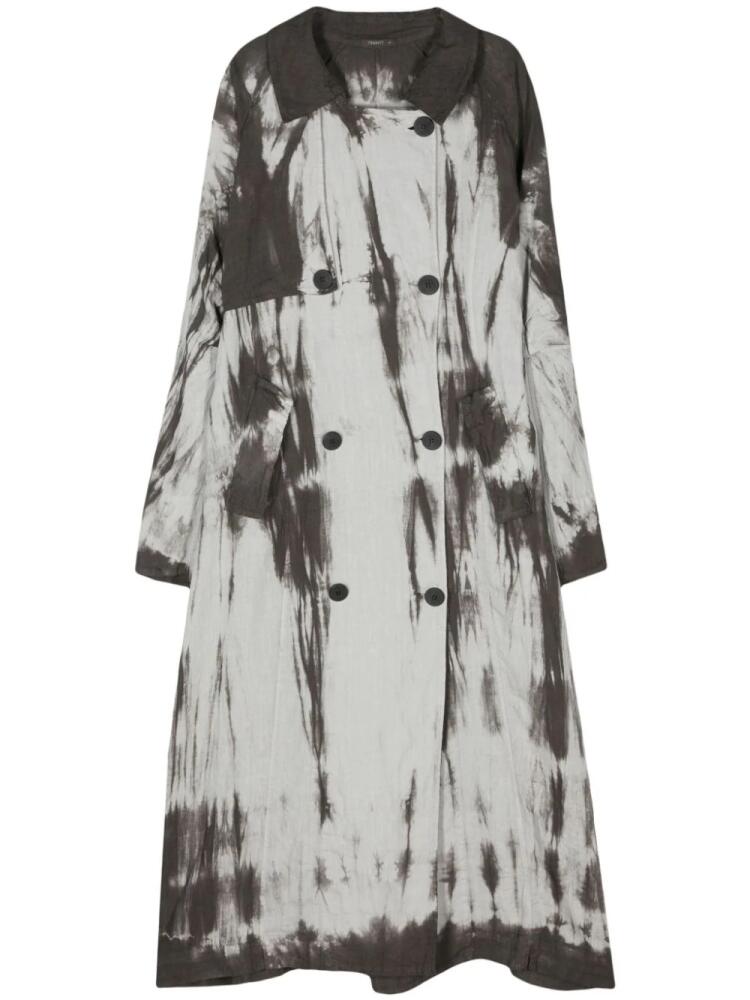 Transit tie-dye linen trench coat - Grey Cover