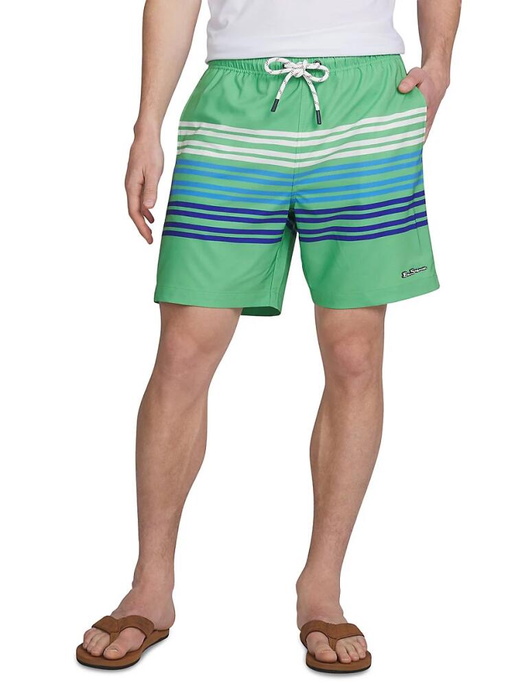 Ben Sherman Men's Stripe Swim Shorts - Pesto Cover