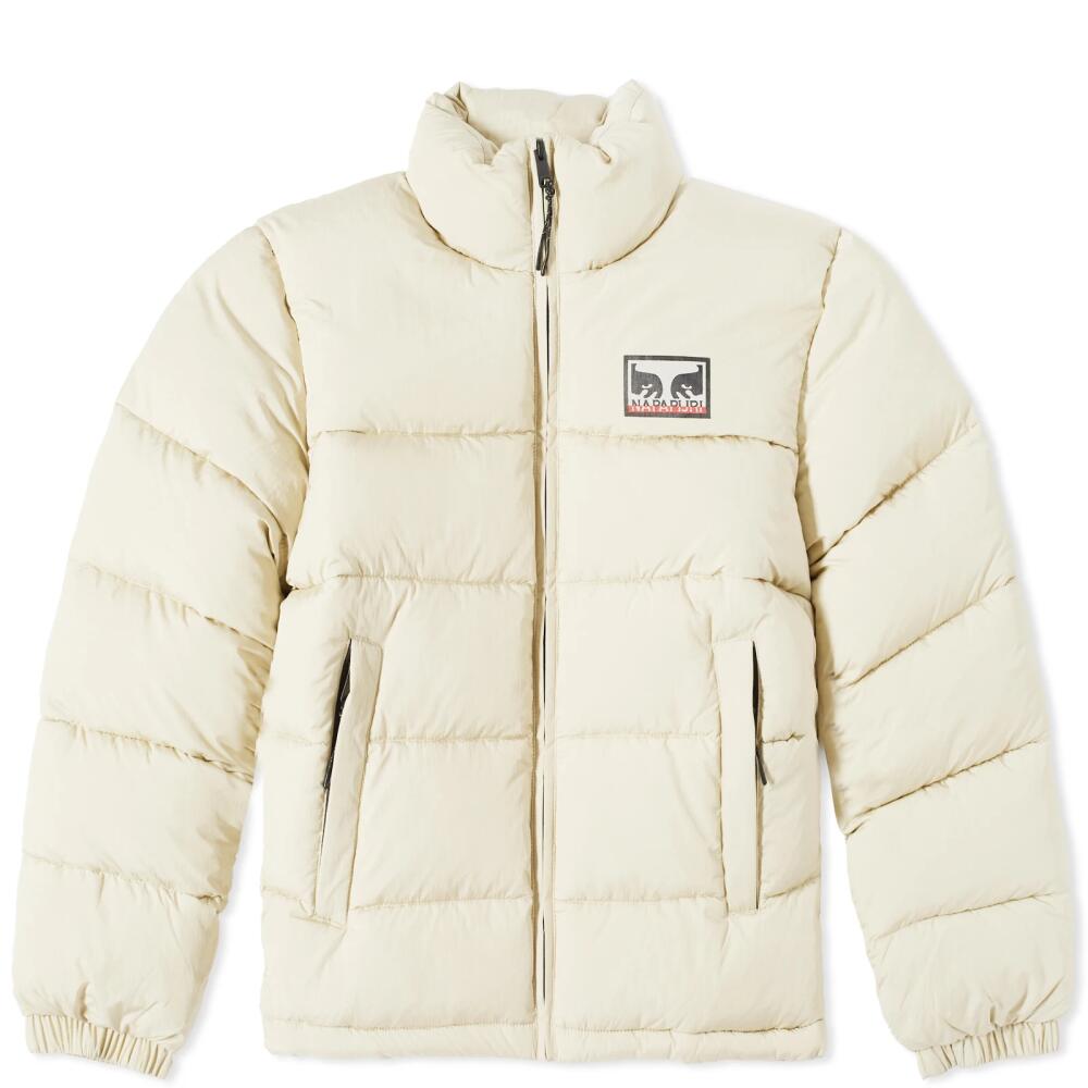 Napapijri Men's x Obey Puffer Jacket in Beige Foam Cover