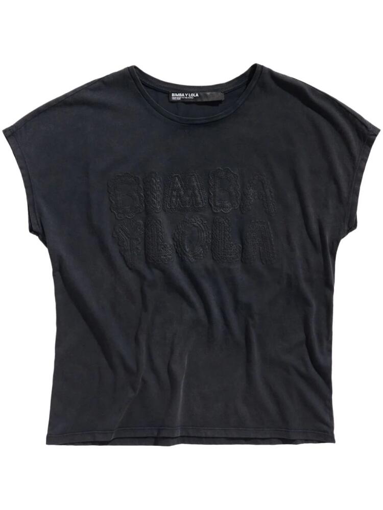 Bimba y Lola logo-lace T-shirt - Black Cover