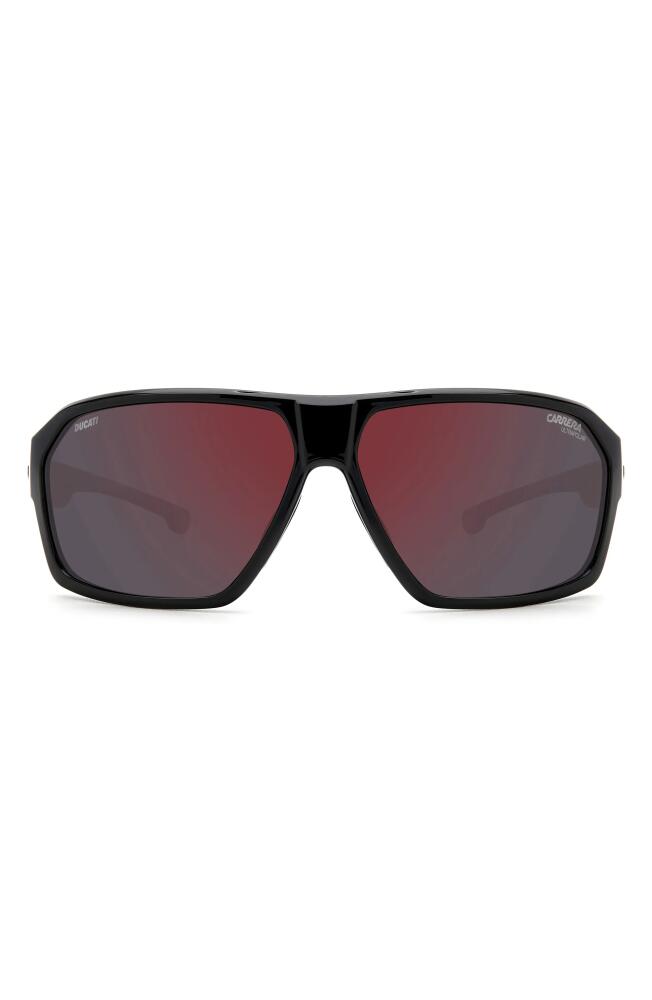 Carrera Eyewear x Dacati Carduc 66mm Oversize Rectangle Flat Top Sunglasses in Black/Rdmir Pz Highco Cover