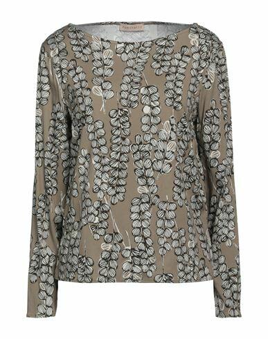 Purotatto Woman T-shirt Khaki Viscose, Elastane Cover