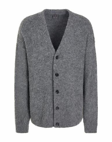 8 By Yoox Brushed Over-size Cardigan Man Cardigan Grey Acrylic, Polyamide, Viscose, Wool Cover