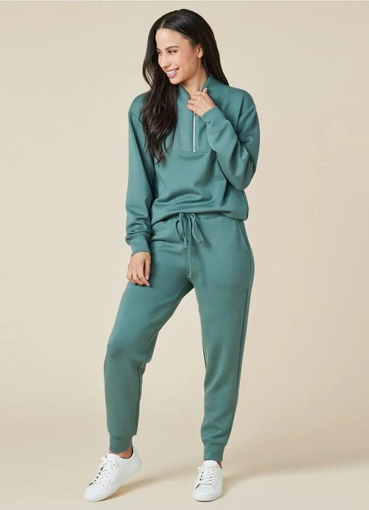 Softies Athleisure DreamTech 1/4 Zip Jogger Set in Dusty Green Cover