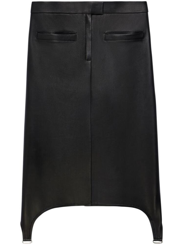 Courrèges suspenders-detail leather midi skirt - Black Cover