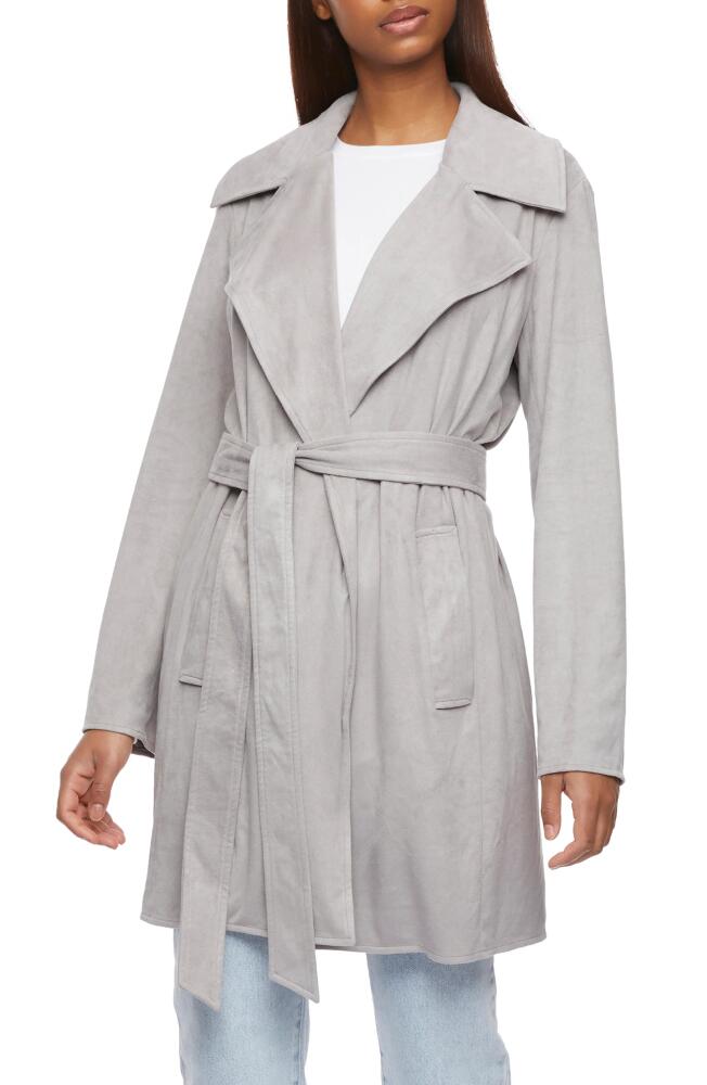 Bernardo Faux Suede Belted Trench Coat in Titanium Cover