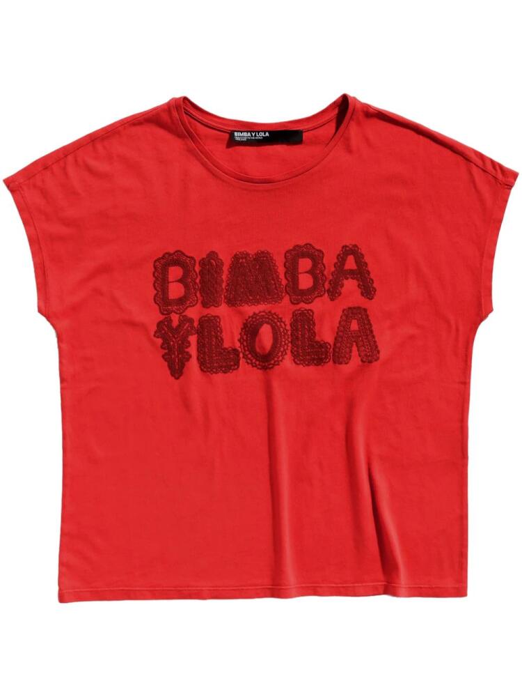 Bimba y Lola logo-lace T-shirt - Red Cover