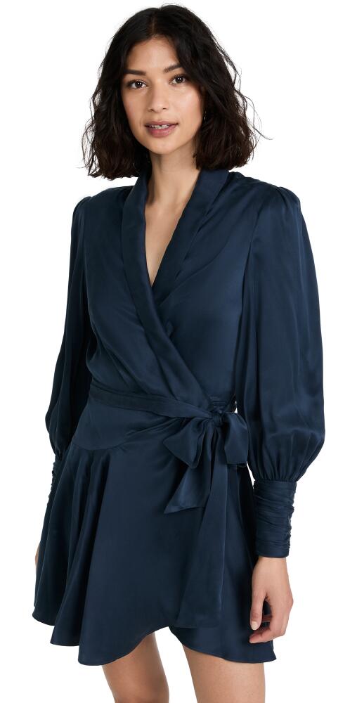 Zimmermann Silk Wrap Mini Dress Navy Cover