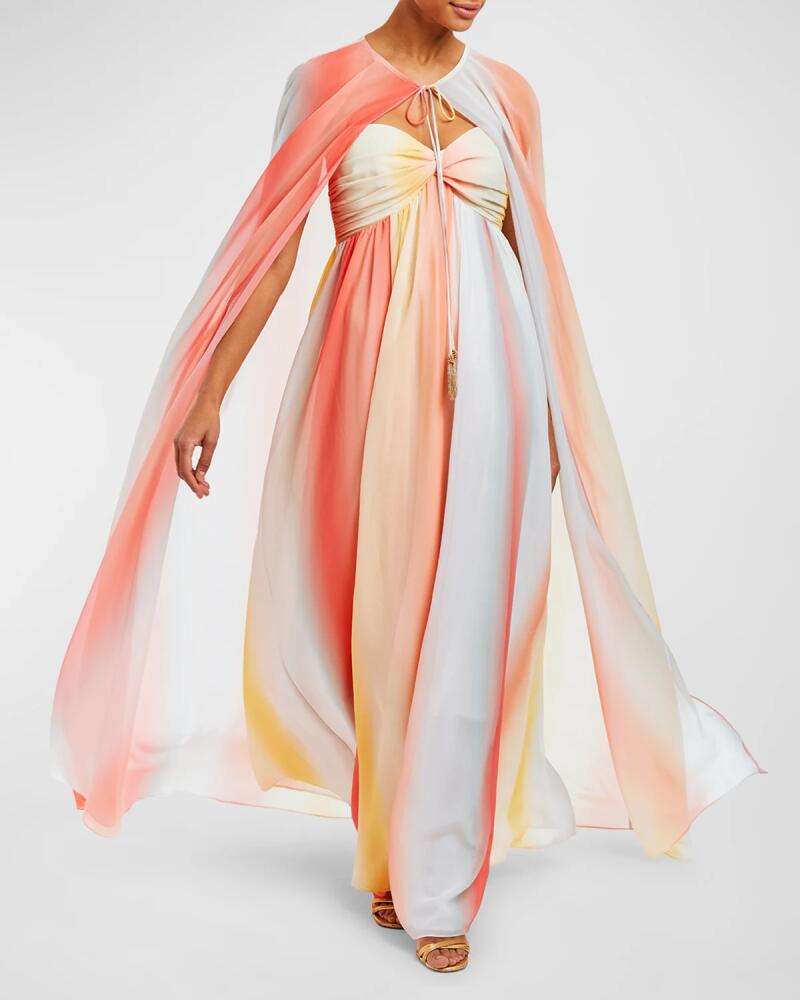 Mestiza New York Margarita Strapless Ombre Chiffon Cape & Gown Cover