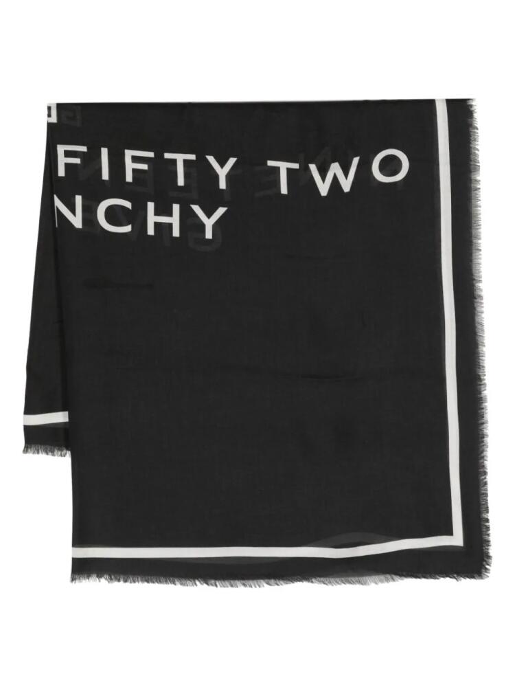 Givenchy logo-print frayed scarf - Black Cover