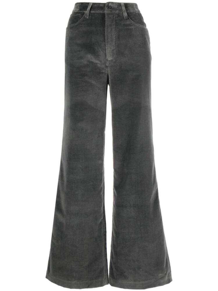 Officine Generale high-waisted flared velvet trousers - Grey Cover