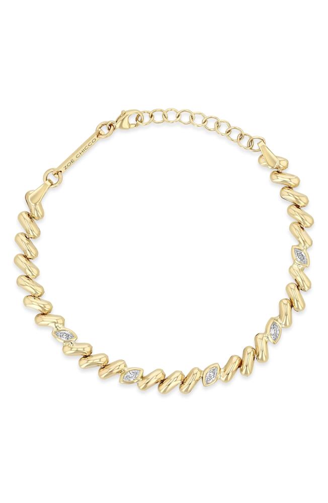 Zoë Chicco Diamond San Marco Chain Bracelet in 14K Yellow Gold Cover