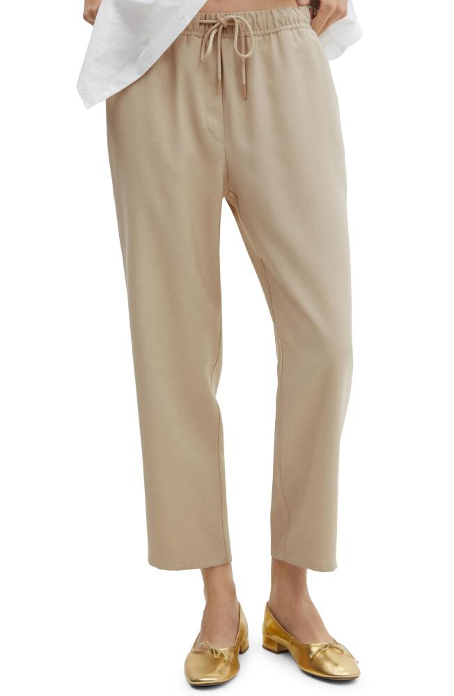 MANGO Drawstring Straight Leg Pants in Beige Cover