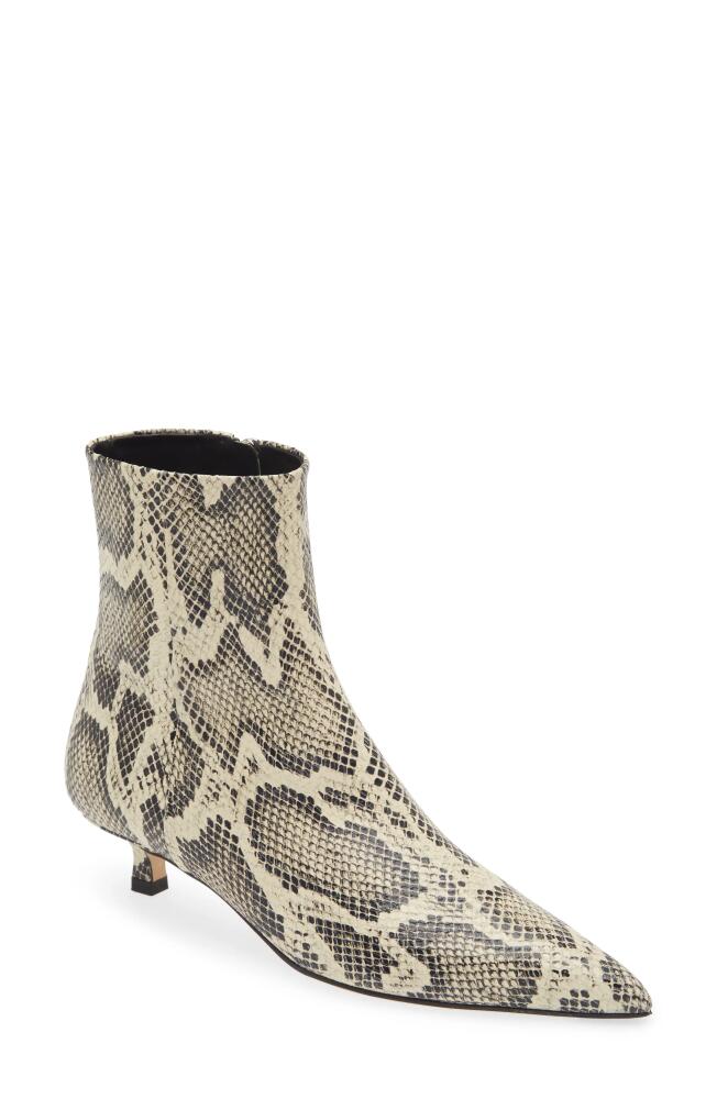 aeyde Sofie Embossed Snake Print Bootie in Creamy Cover