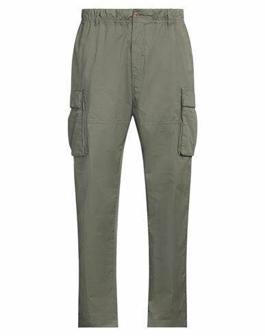 40weft Man Pants Military green Cotton, Elastane Cover