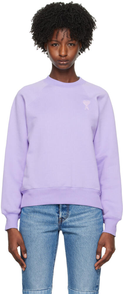 AMI Paris SSENSE Exclusive Purple Ami de Cœur Sweatshirt Cover