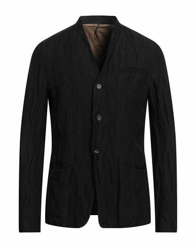 Masnada Man Blazer Black Cotton, Linen, Metallic fiber Cover