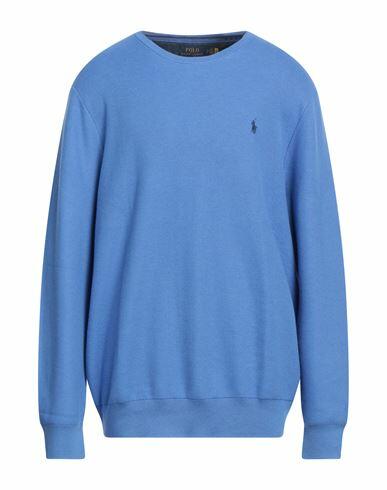 Polo Ralph Lauren Cotton Crewneck Sweater Man Sweater Blue Pima Cotton Cover