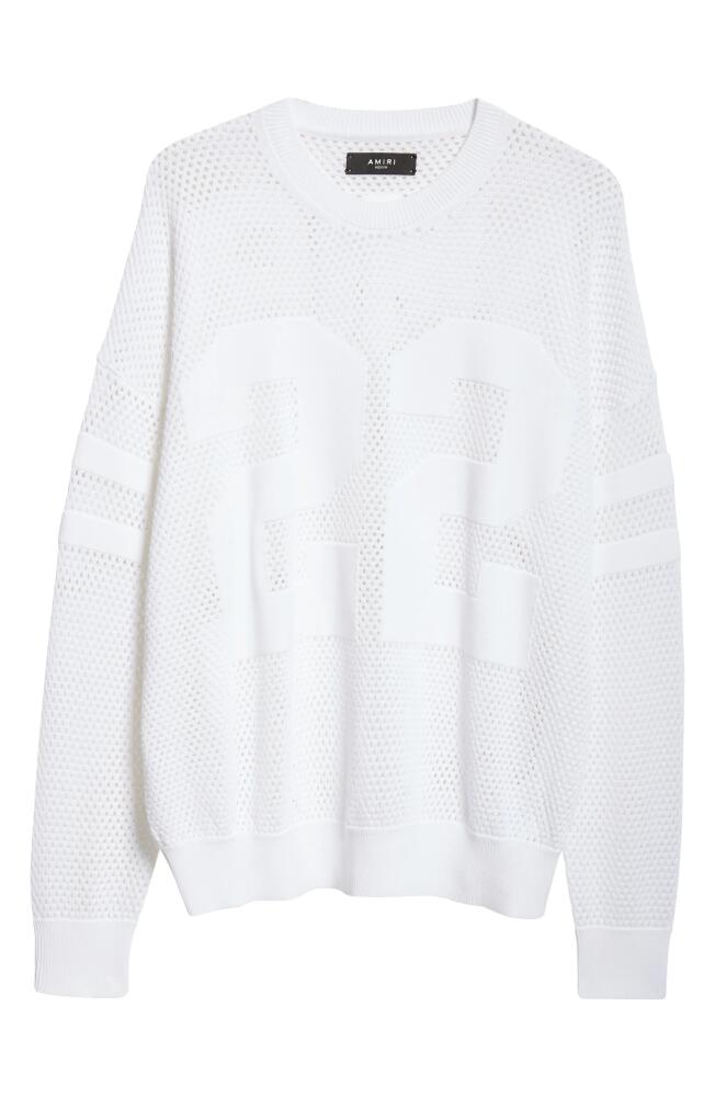 AMIRI 22 Crew Open Stitch Sweater in White Cover