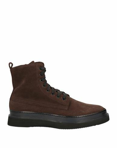 Aquatalia Man Sneakers Dark brown Leather Cover