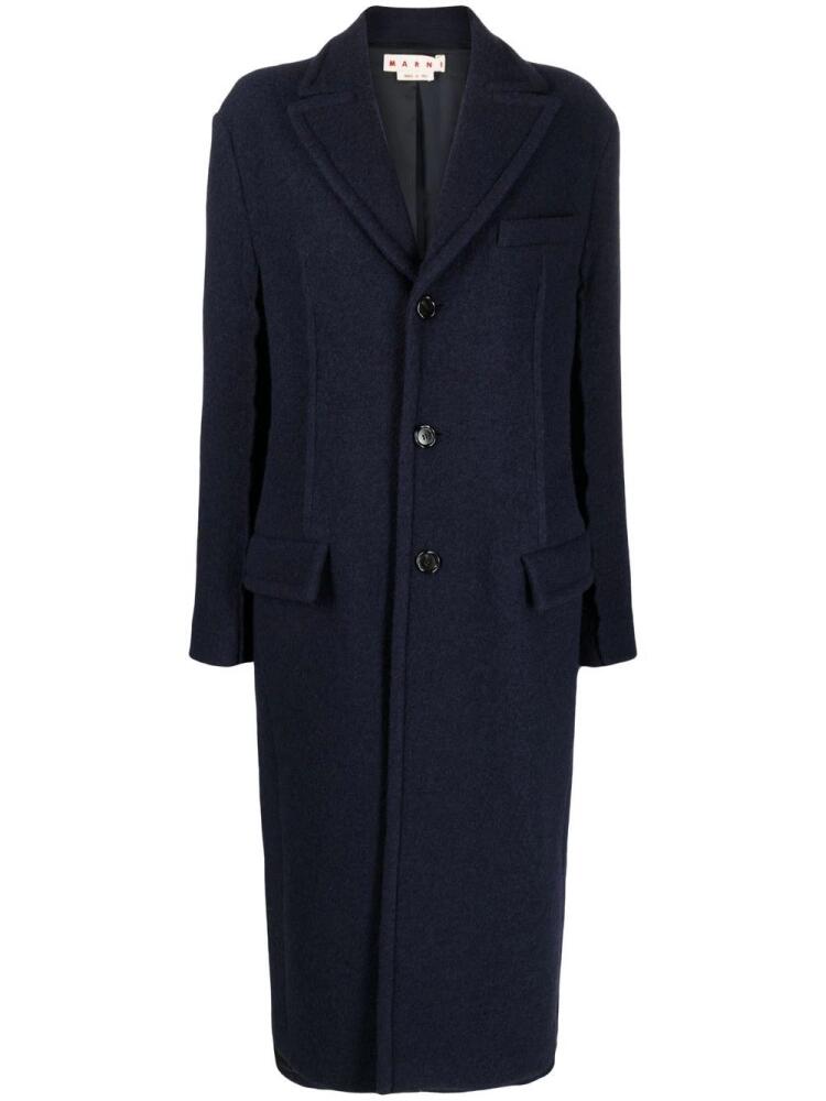 Marni buttoned below-the-knee coat - Blue Cover