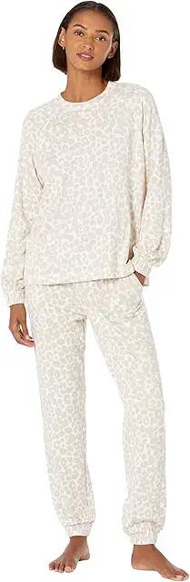 Sanctuary Long Sleeve Popover and Joggers PJ Set (Bare Leopard) Women's Pajama Sets Cover