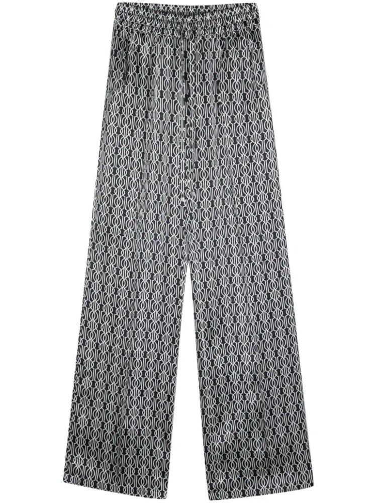 Kiton abstract pattern print silk trousers - Black Cover