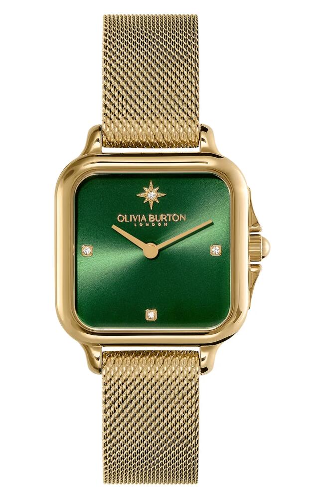 Olivia Burton Grosvenor Bracelet Watch, 28mm in Gold/Green Cover