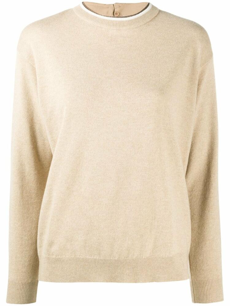 Brunello Cucinelli fine knit crewneck jumper - Neutrals Cover