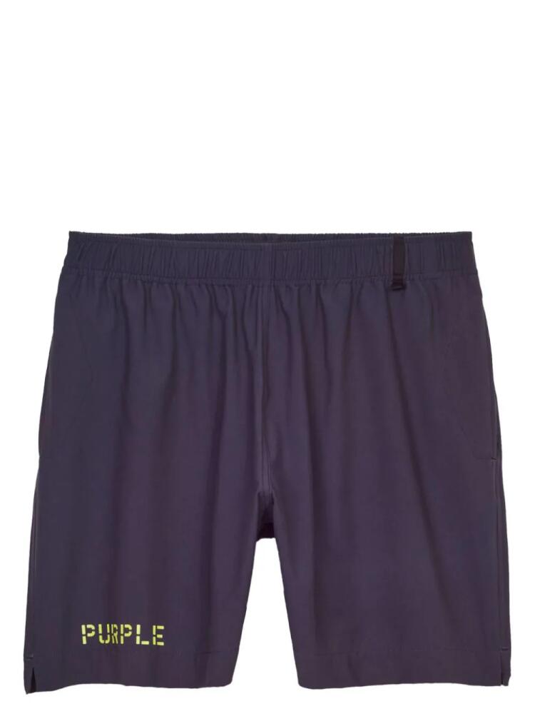 Purple Brand logo-print swim shorts - Black Cover