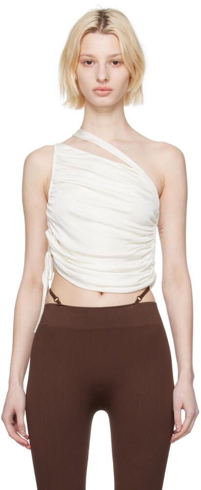 ANDREĀDAMO White Draped Tank Top Cover