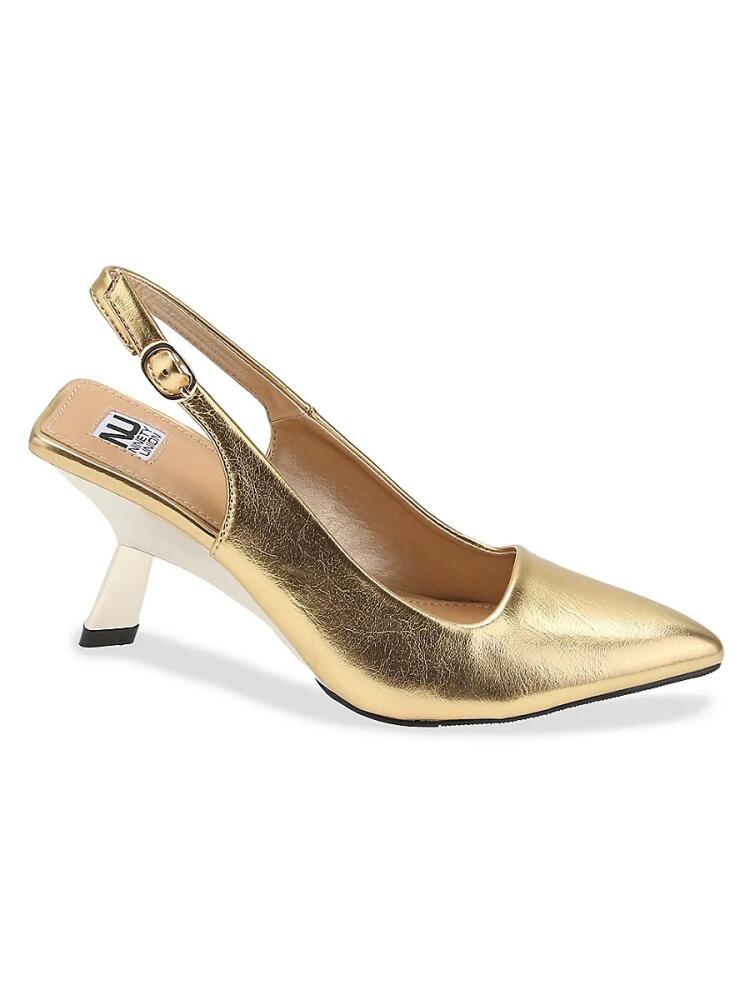 Ninety Union Women's Koko Metallic Stiletto Pumps - Gold Cover