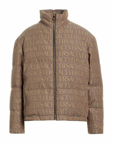 Versace Man Puffer Camel Polyester, Cotton Cover