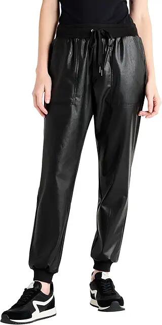 Splendid Leather Joggers (Black) Women's Casual Pants Cover