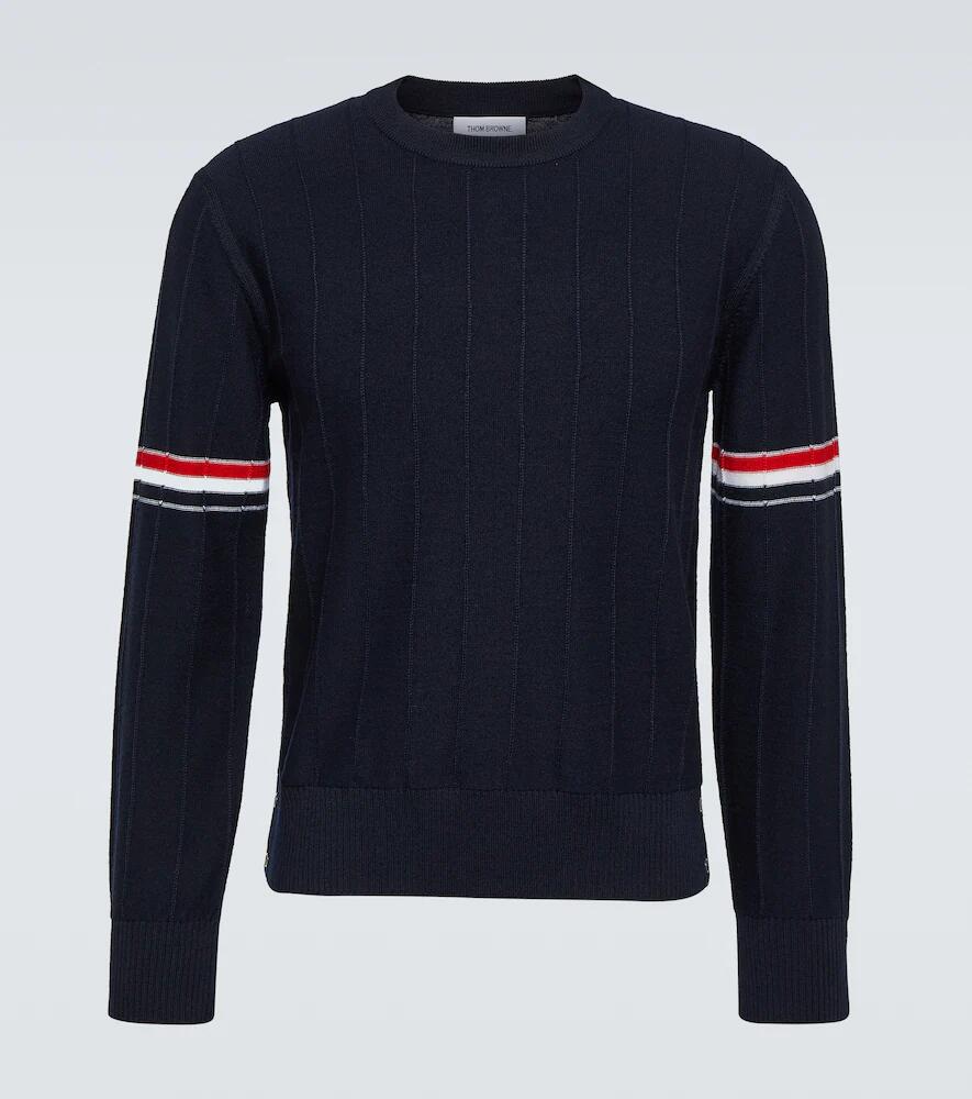 Thom Browne 4-Bar ribbed-knit virgin wool sweater Cover