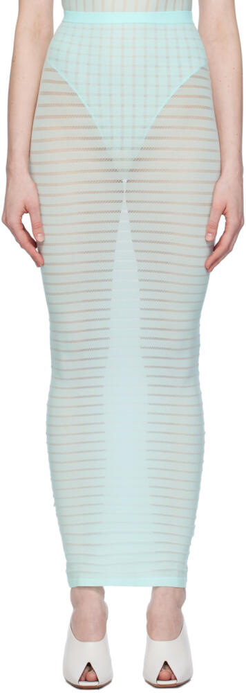 ALAÏA Blue Striped Tube Midi Skirt Cover