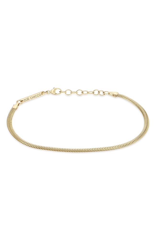 Zoë Chicco 14K Gold Flat Snake Chain Bracelet in 14K Yellow Gold Cover