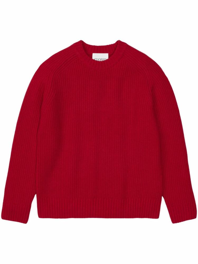 Closed knitted wool sweater - Red Cover