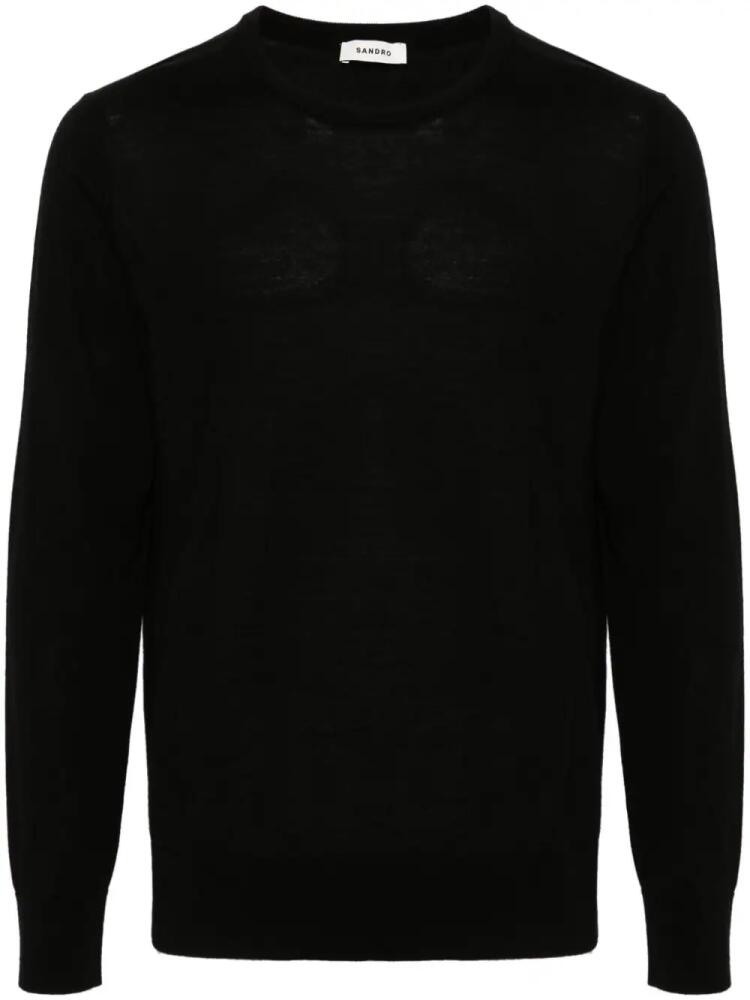 SANDRO crew-neck fine-knit jumper - Black Cover