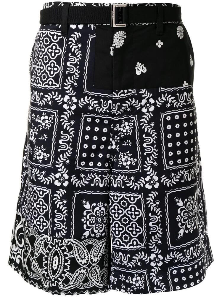 sacai bandana-print cargo shorts - Black Cover