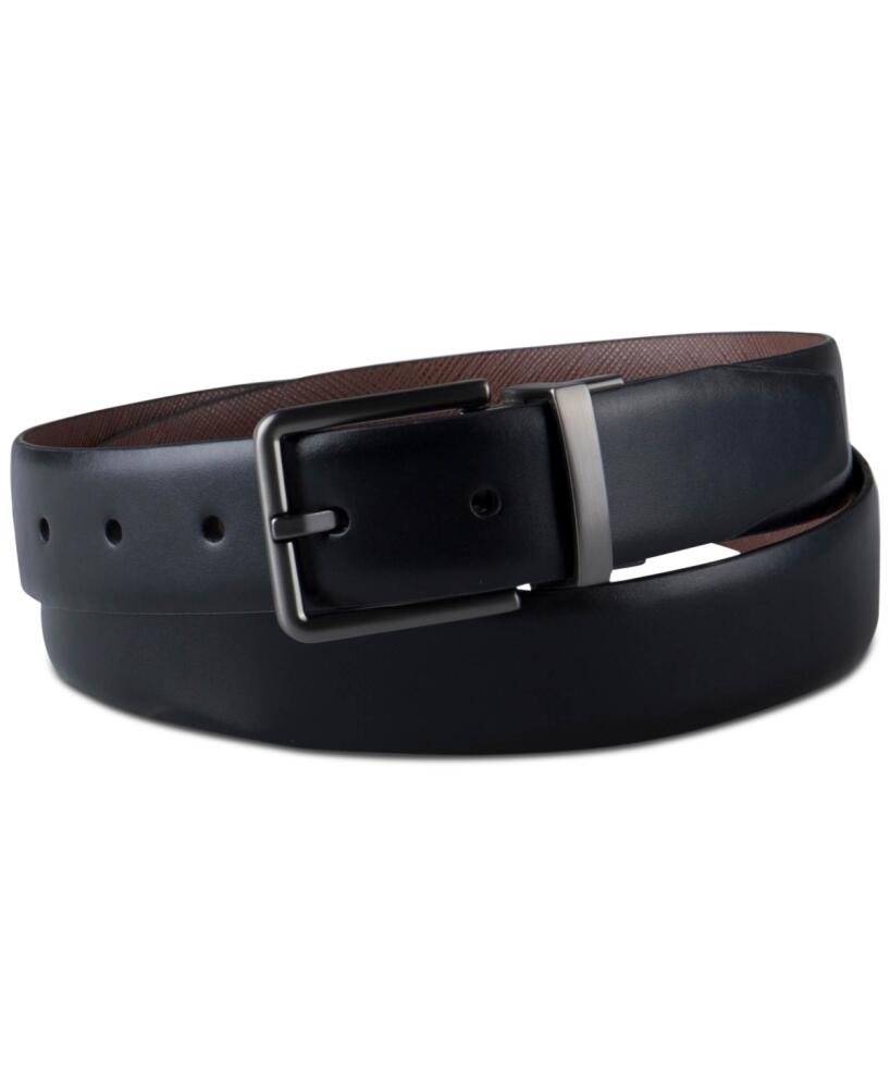 Calvin Klein Men's Reversible Textured Dress Belt, Created for Macy's - Black/Brown Cover