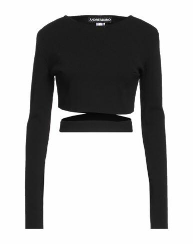 Andreādamo Woman Sweater Black Viscose, Polyester, Polyamide, Elastane Cover